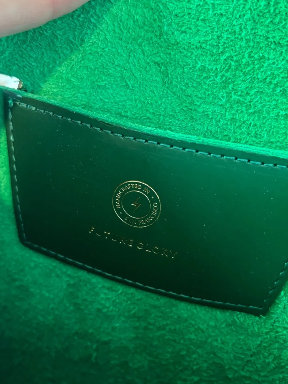 Green leather Future Glory handbag - Picture 3 of 5